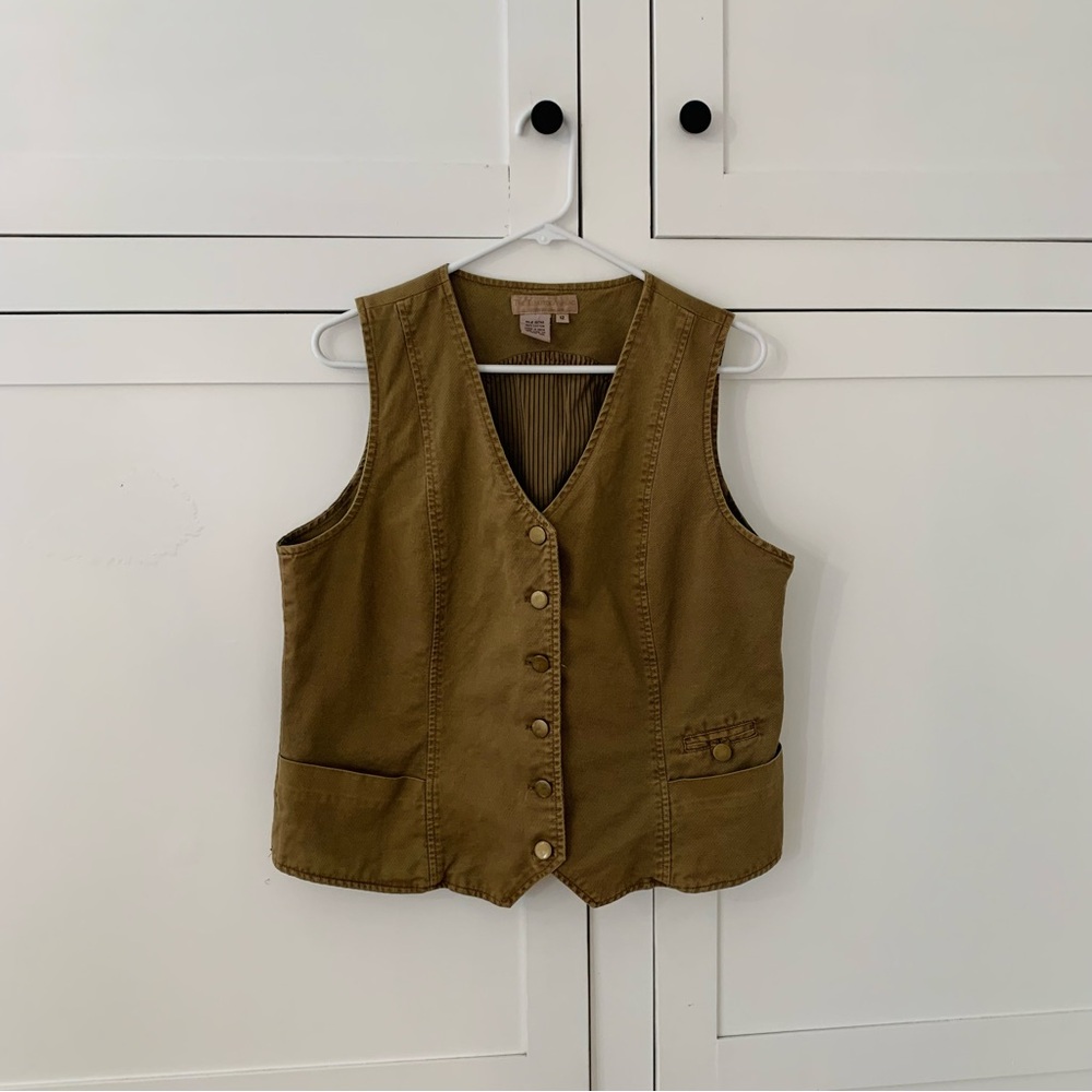 The Territory Ahead Green Cotton V Neck Vest Size 12